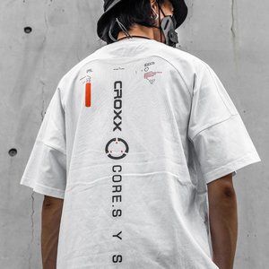Streetwear Techwear T-shirt Unisex Cyberpunk White Short Sleeve Tee cro-TCX18